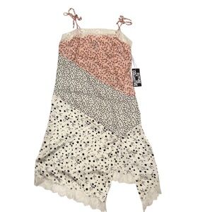 NWT Elegant Pink and White Lace Slip Dress size Medium